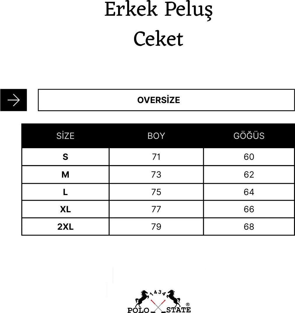 Polo State Erkek Dik Yaka Fermuarlı Peluş Ceket Siyah görsel 8