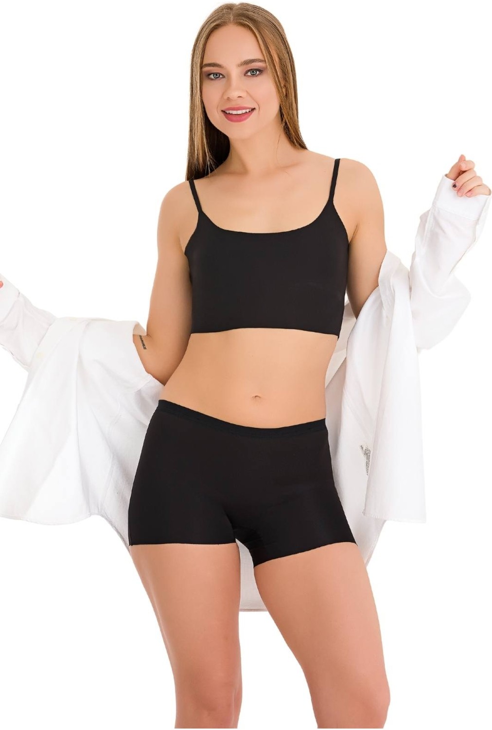 New Lilla 501 Basic Kadın Boxer Külot Lazer Kesim Dikişsiz 1651-Ten Renkli Konforlu Tasarım görsel 7