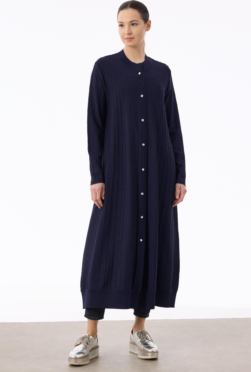 Belirtilmemiş 21842 Nervür Detaylı Max Boy Triko Rayon Hırka görsel 5
