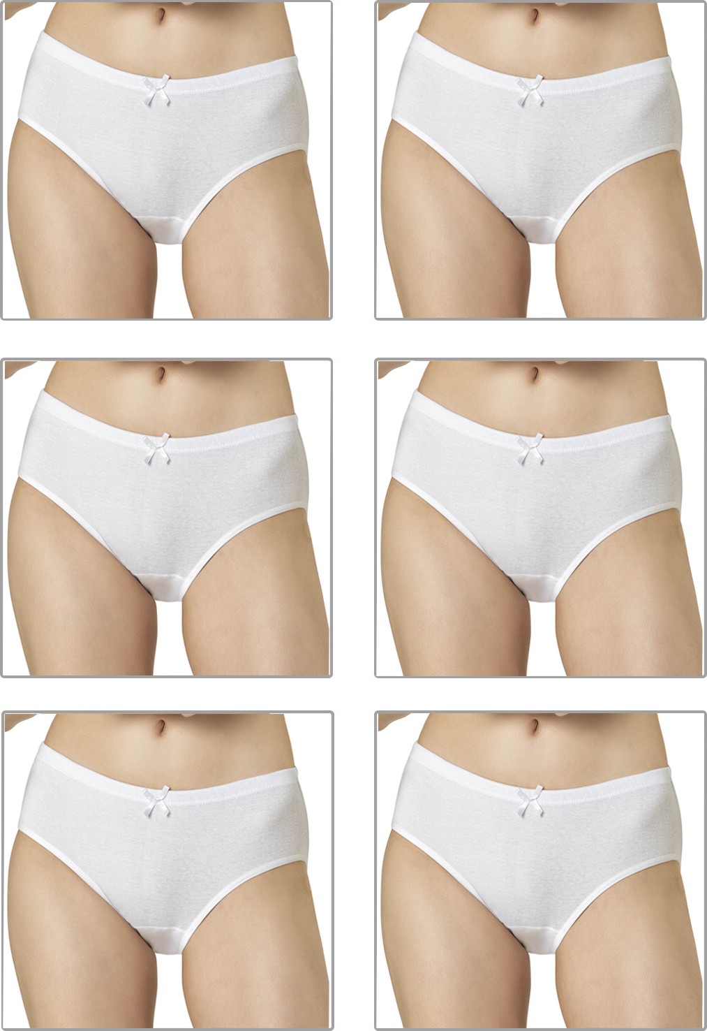 Özkan Underwear 0305 6'lı Paket Kadın Ribana Esnek Pamuklu Yüksek Bel Bato Külot