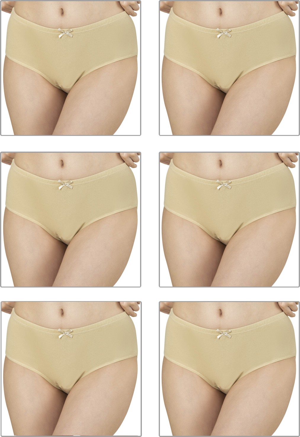 Özkan Underwear 0305 6'lı Paket Kadın Ribana Esnek Pamuklu Yüksek Bel Bato Külot görsel 4