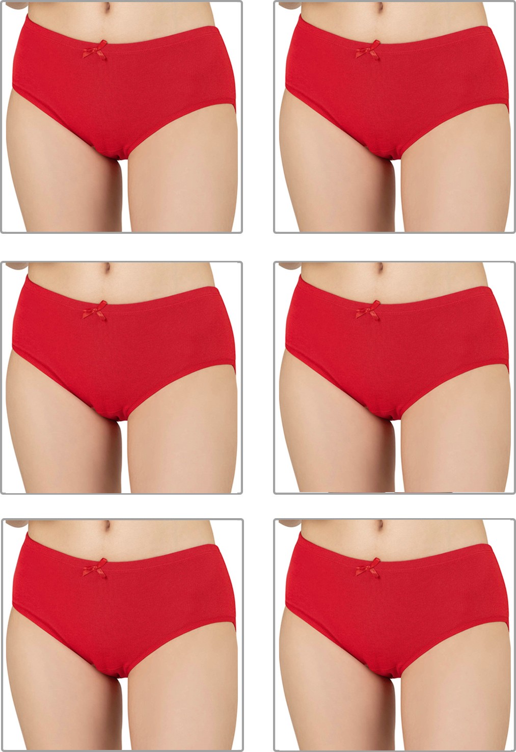 Özkan Underwear 0305 6'lı Paket Kadın Ribana Esnek Pamuklu Yüksek Bel Bato Külot