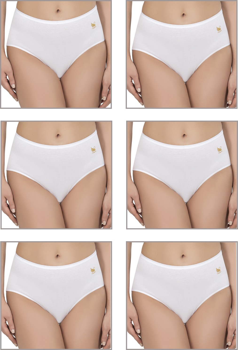 Özkan Underwear Özkan 23922 6'lı Paket Kadın Pamuklu Modal Esnek Yumuşak Yüksek Bel Bato Külot