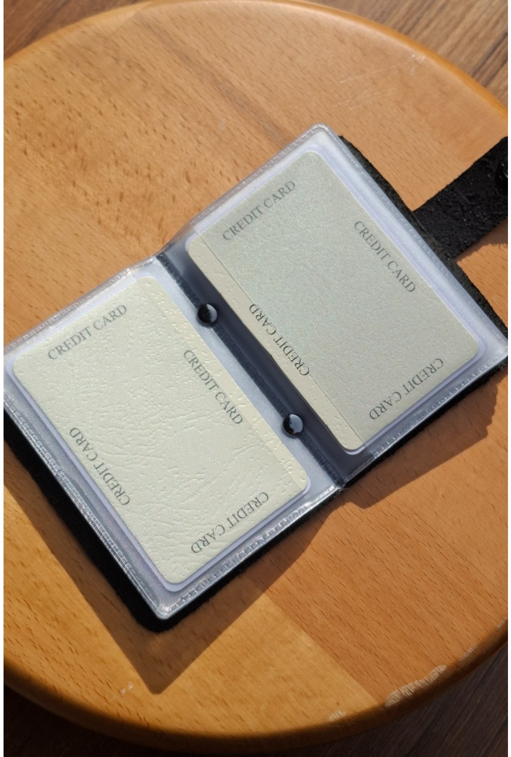 MAT DERİ Erkek Kartlık Hakiki Deri 10 - 20 Şeffaf Bölmeli Mini Kartlık Kartvizitlik 9.5 x 7.5 cm Taba Eskitme görsel 4