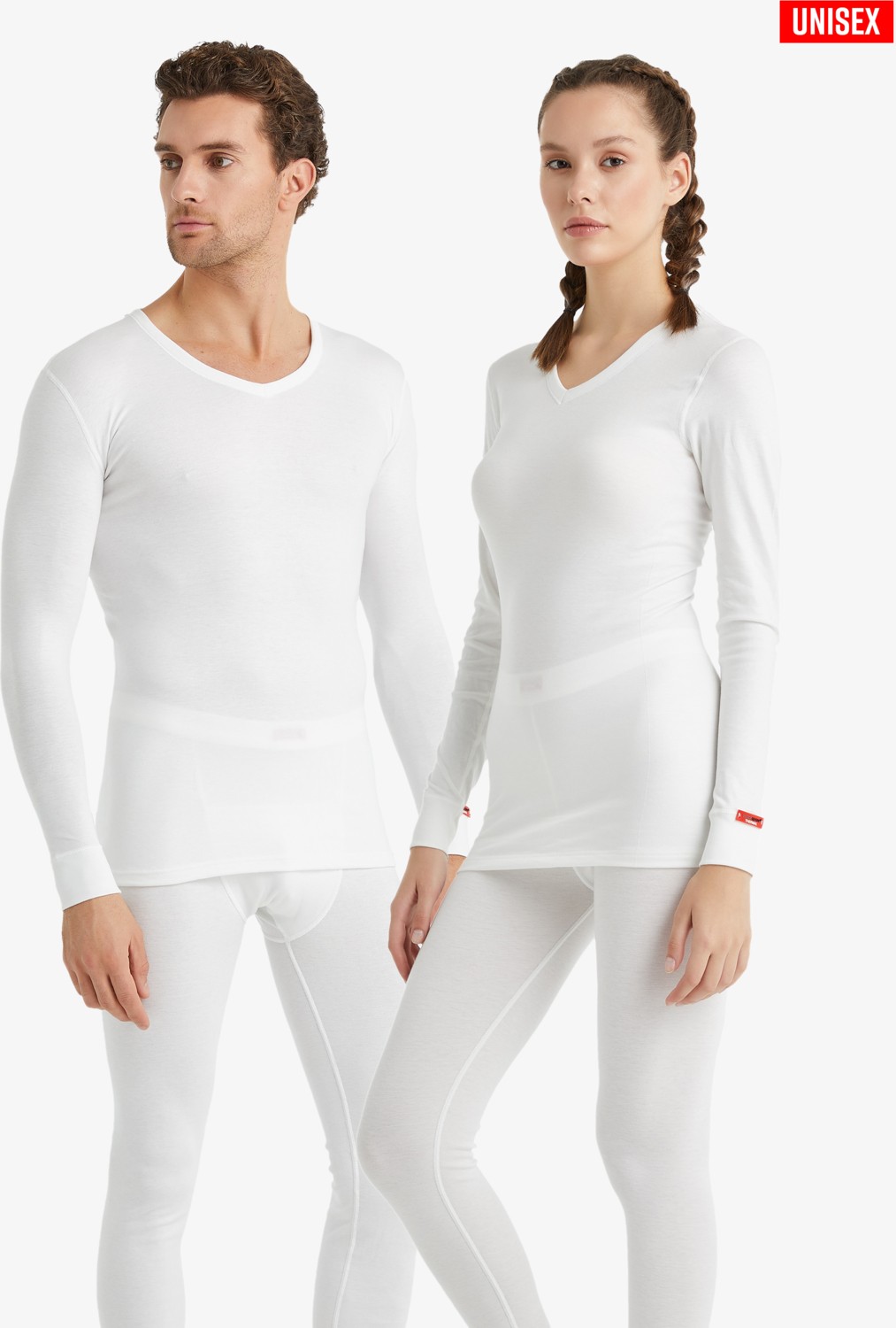 Blackspade Unisex Termal Içlik V Yaka Uzun Kollu Beyaz - Isı Tutucu Kışlık Iç Giyim 1257 görsel 7