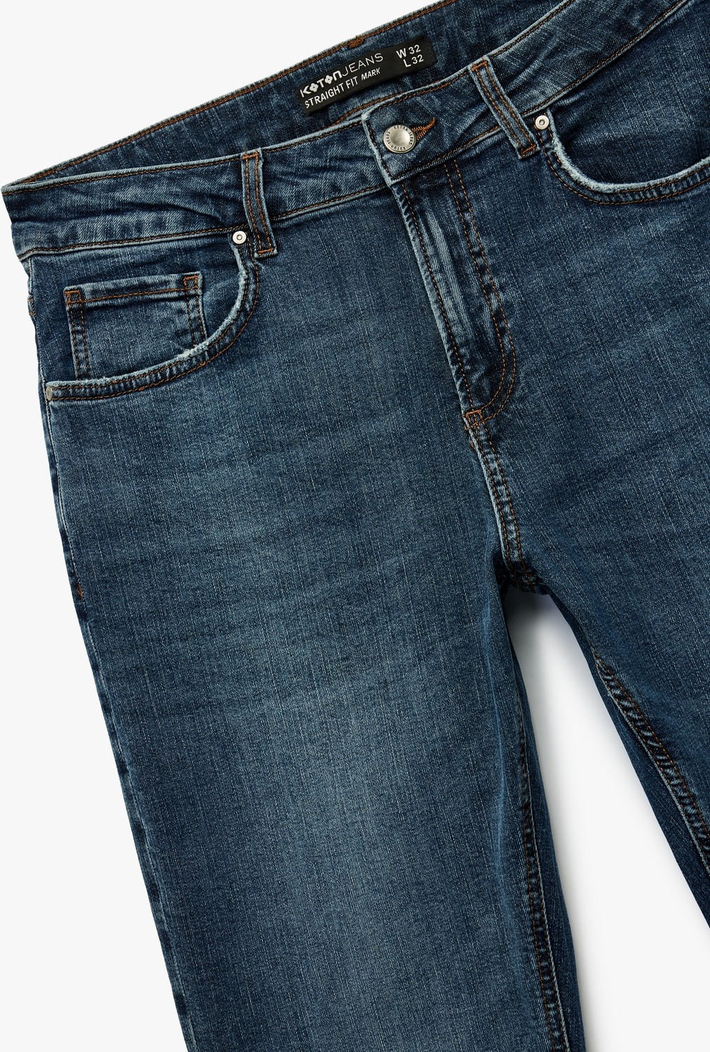 Koton Pamuklu Normal Bel Straight Fit Jean Pantolon - Mark Jean görsel 6