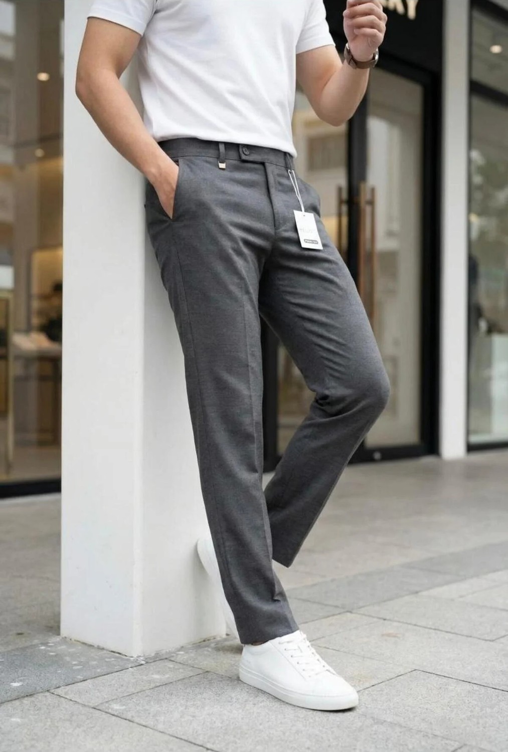 Ser Joven Erkek Siyah Slim Fit Likralı Yan Cep Bilek Boy Düz Kumaş Pantolon görsel 6