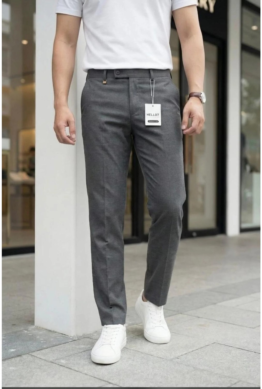 Ser Joven Erkek Siyah Slim Fit Likralı Yan Cep Bilek Boy Düz Kumaş Pantolon görsel 7
