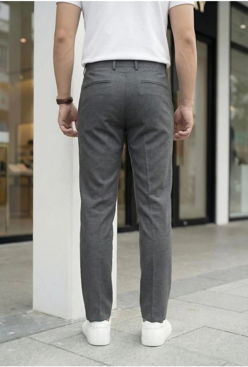 Ser Joven Erkek Siyah Slim Fit Likralı Yan Cep Bilek Boy Düz Kumaş Pantolon görsel 8