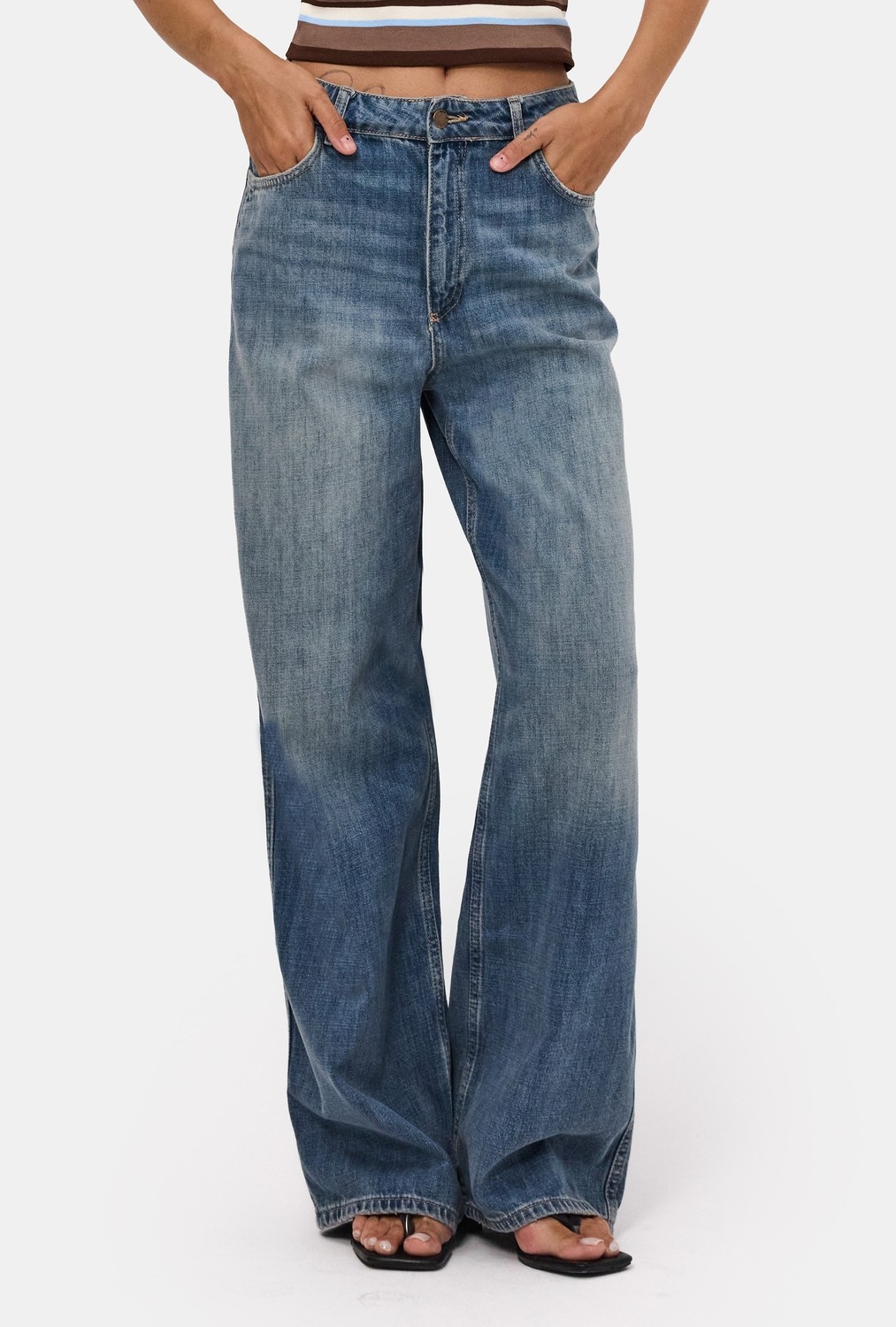 It's Basic Kadın T.Kot Rengi 4w6-31 Low Rise Straight Fit Denim Jean