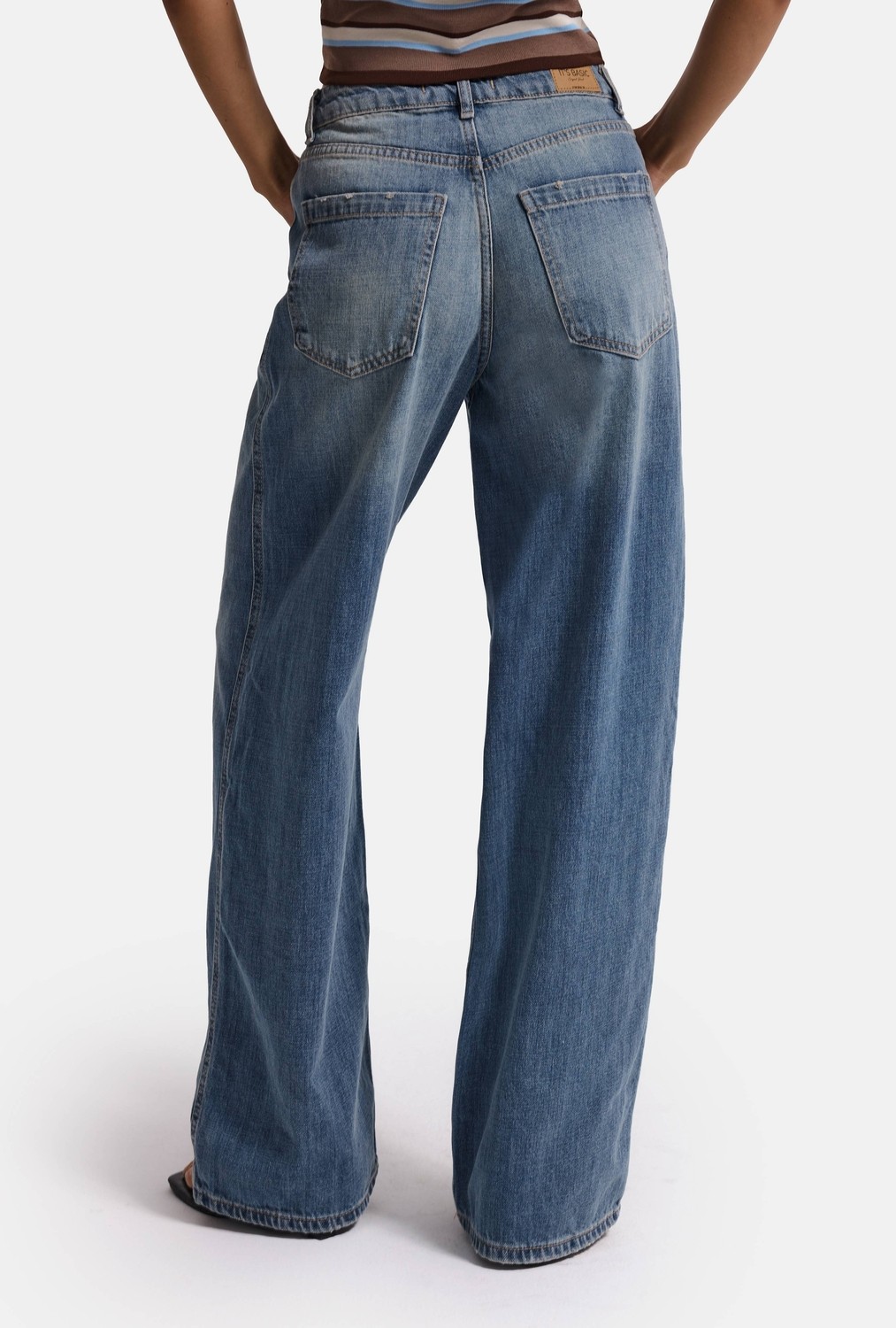 It's Basic Kadın T.Kot Rengi 4w6-31 Low Rise Straight Fit Denim Jean görsel 2