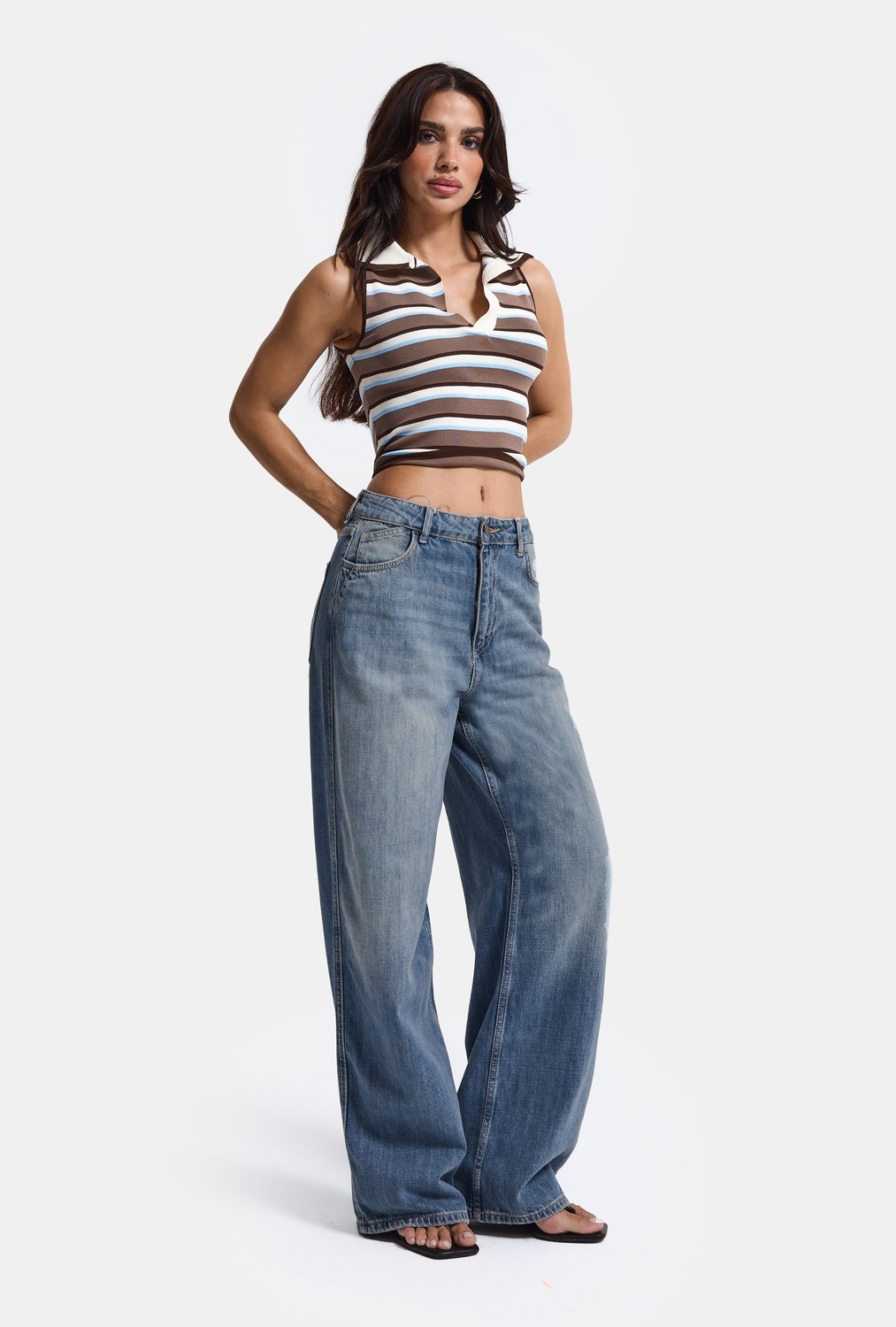It's Basic Kadın T.Kot Rengi 4w6-31 Low Rise Straight Fit Denim Jean görsel 3