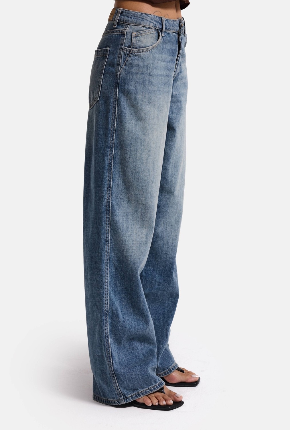 It's Basic Kadın T.Kot Rengi 4w6-31 Low Rise Straight Fit Denim Jean görsel 5