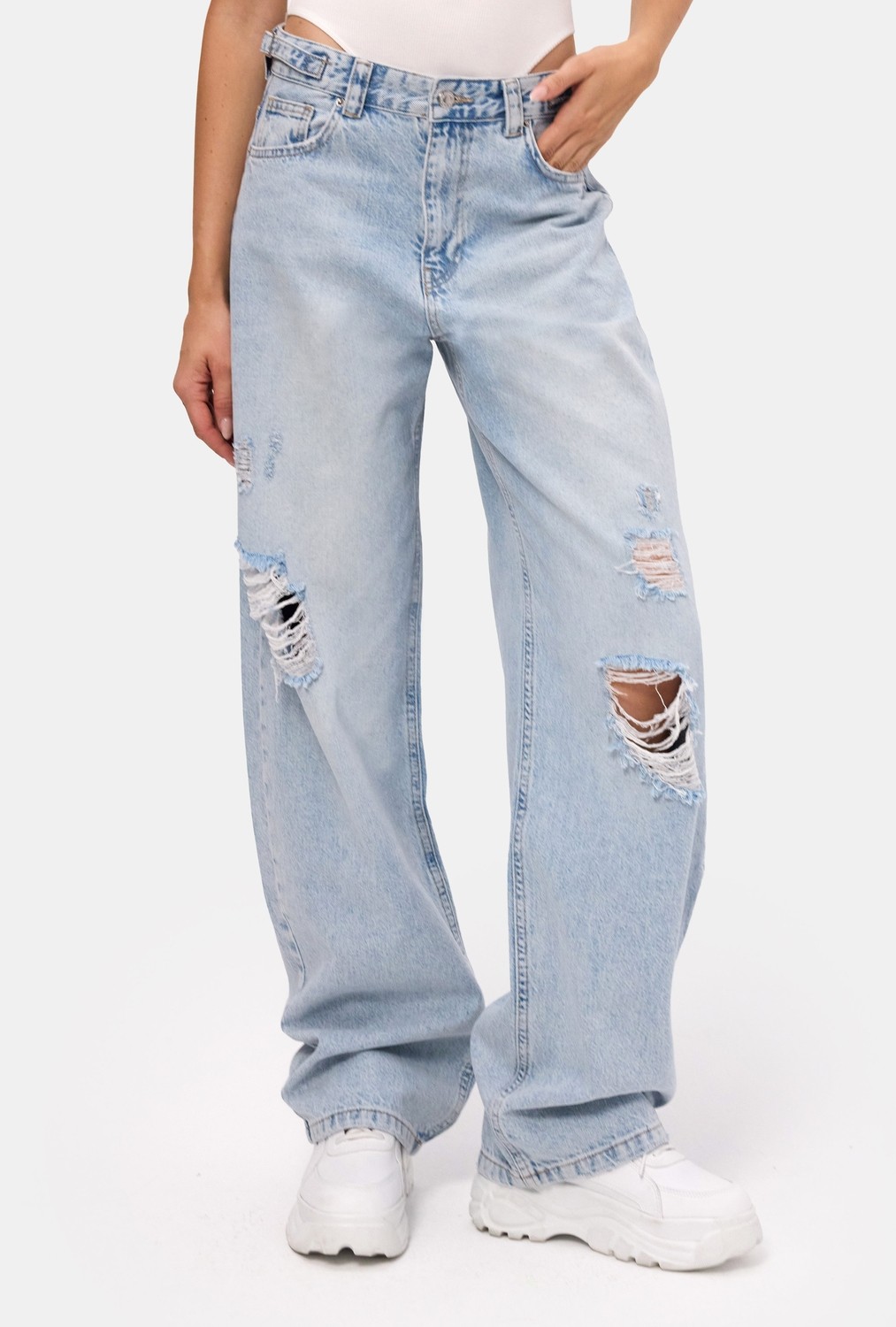 It's Basic Kadın Açık Kot 4s6-32 Süper Baggy Fit Denim Jean