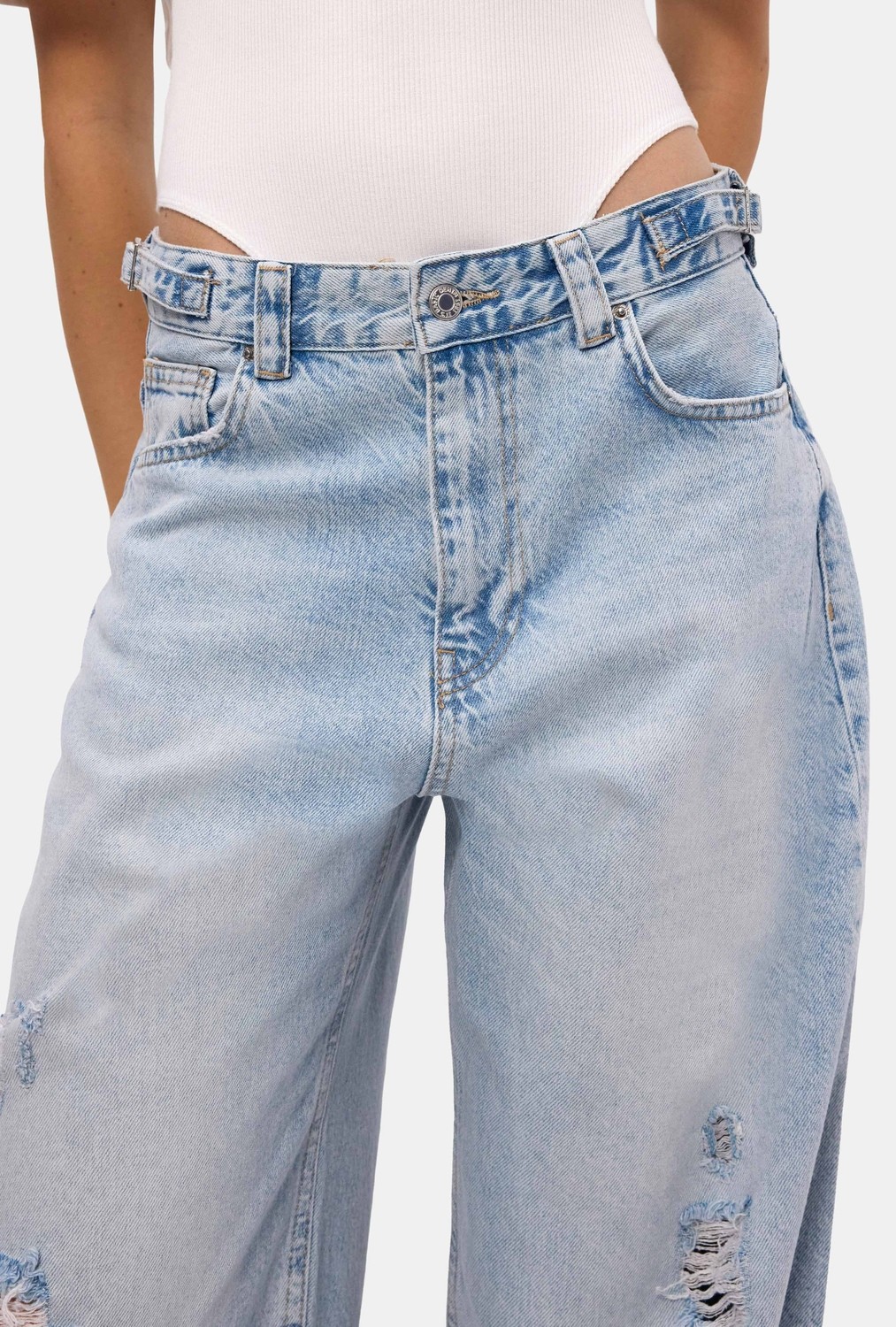 It's Basic Kadın Açık Kot 4s6-32 Süper Baggy Fit Denim Jean görsel 3