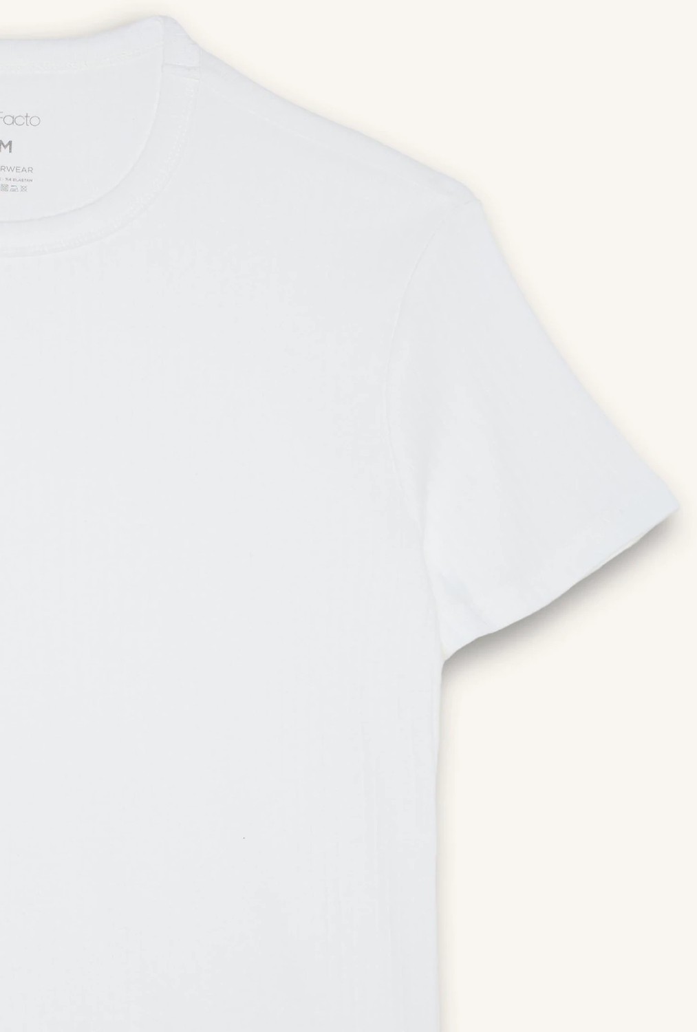 DeFacto Slim Fit Basic Bisiklet Yaka Ribana Beyaz Tişört H7591AX26SP görsel 7