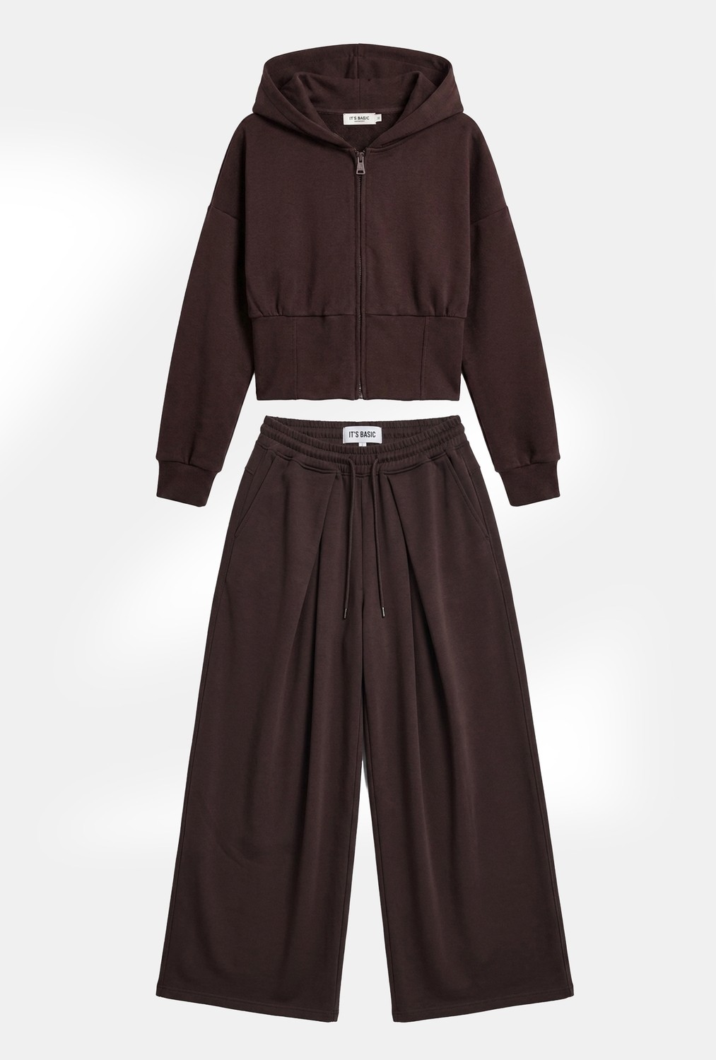 It's Basic Kadın Bordo W6-35 Üst Polar Alt Eşofman Pantolon 2'li Takım görsel 4
