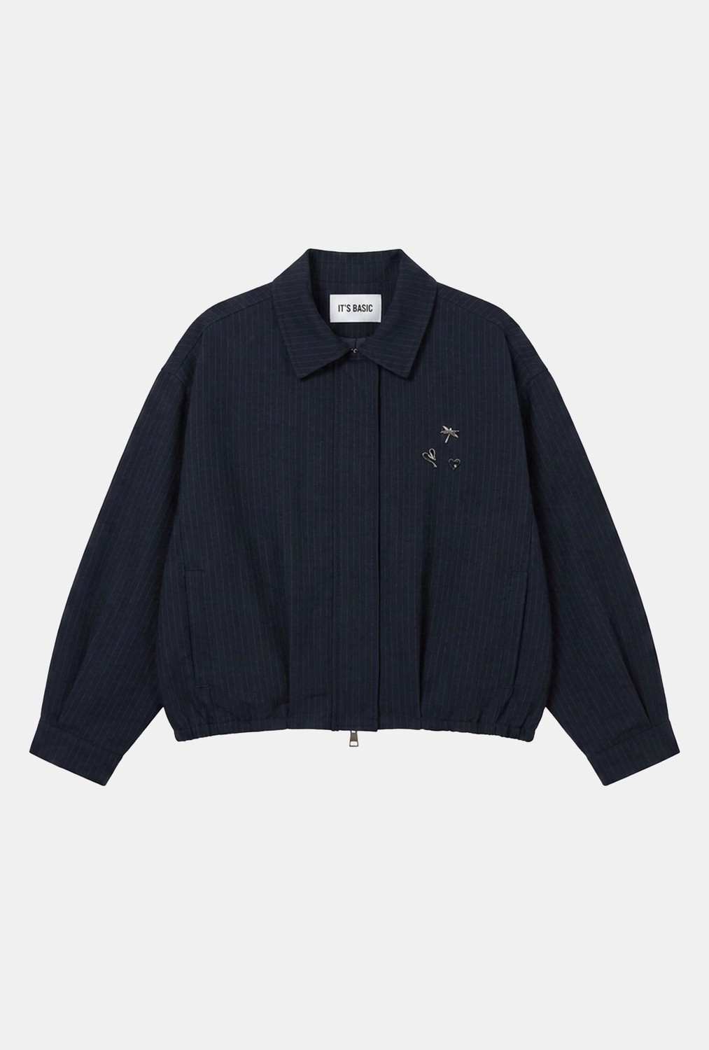 It's Basic Kadın Lacivert W6-56 Bomber Oversize Aksesuar Detaylı Tasarım Ceket