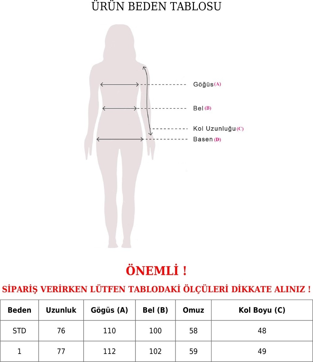 Moda Morfo Yakası Fermuarlı Çizgili Triko Tunik -Saks görsel 3