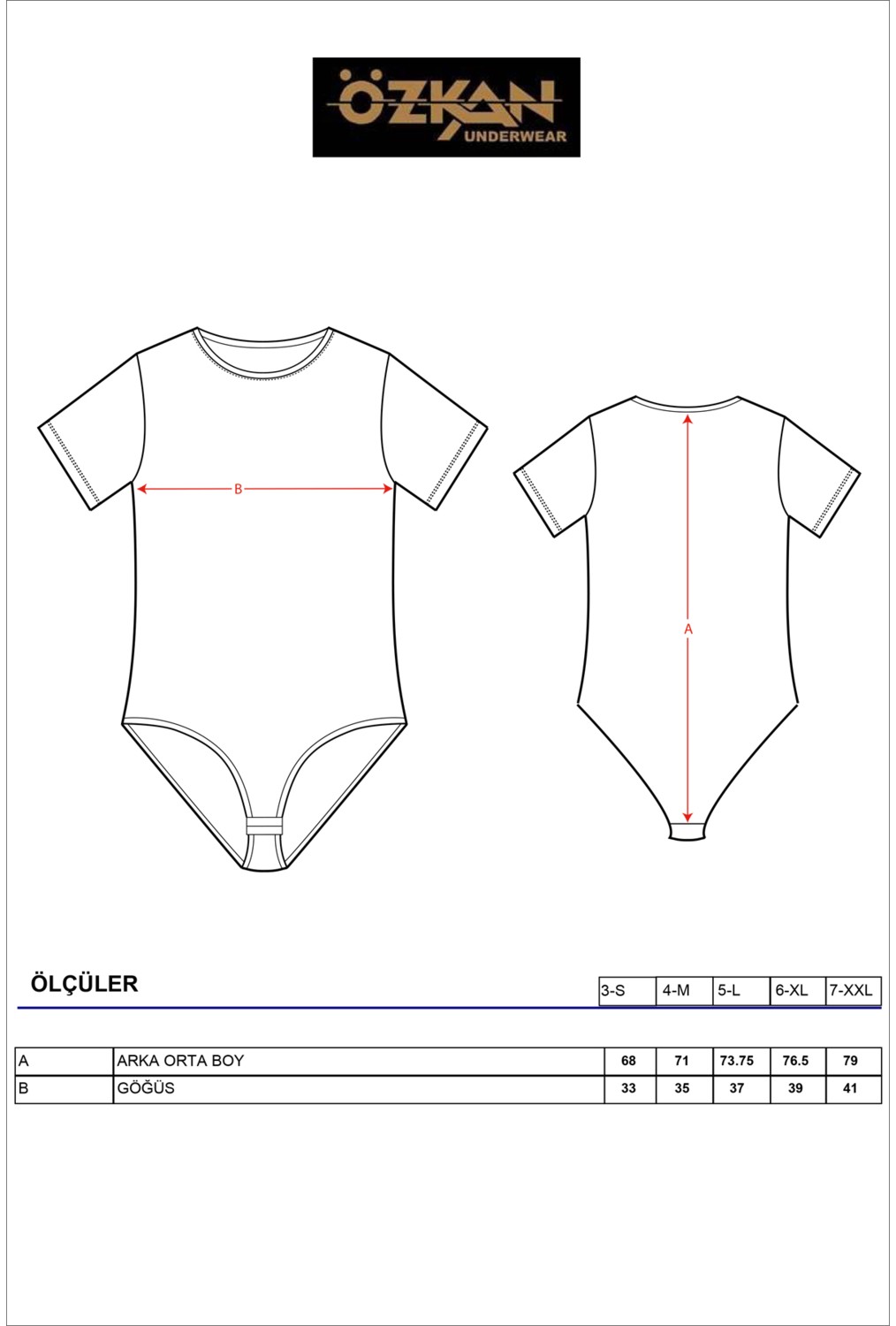 Özkan Underwear Özkan 0601 Kadın Pamuklu Yuvarlak Yaka Kısa Kollu Örme Çıtçıtlı Body görsel 6