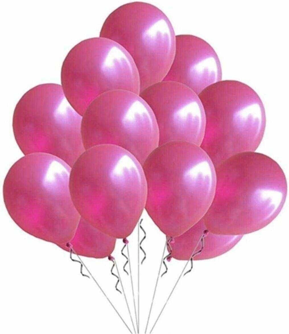 Feyza Design 50 Adet Metalik Fuşya Pembe 12 Inc Lateks Balon