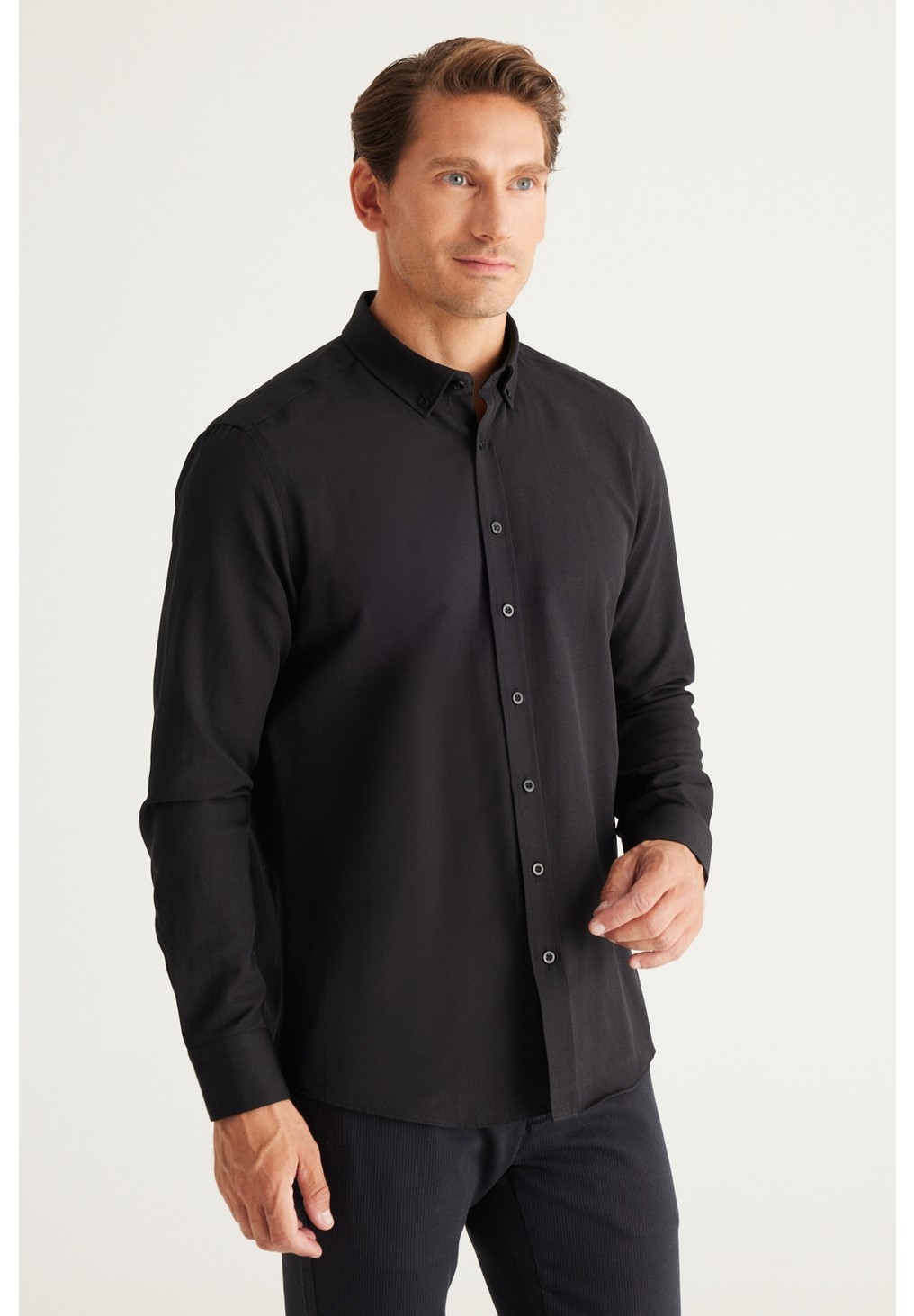 Altınyıldız Classics 2'li Pamuklu Kolay Ütülenebliir Slim Fit Dar Kesim Düğmeli Yaka Oxford Gömlek Paketi görsel 5