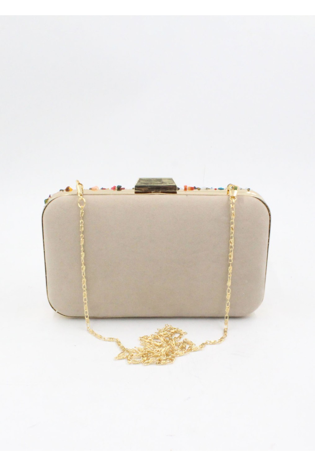 Chantaky 032 1700 Taşlı Abiye Çanta Gece Çantası Clutch Haki Standart görsel 6