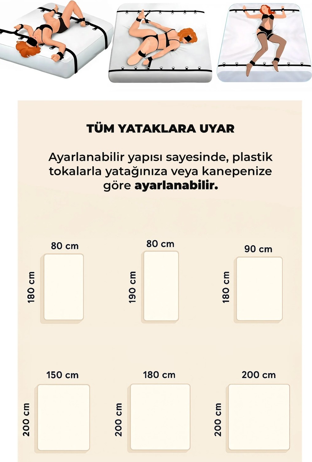 Heleni Sex Kelepçesi Bdsm Sınırlama Seti, Çiftler İçin Esaret ve Yatak Aksesuarı - Kırmızı görsel 8