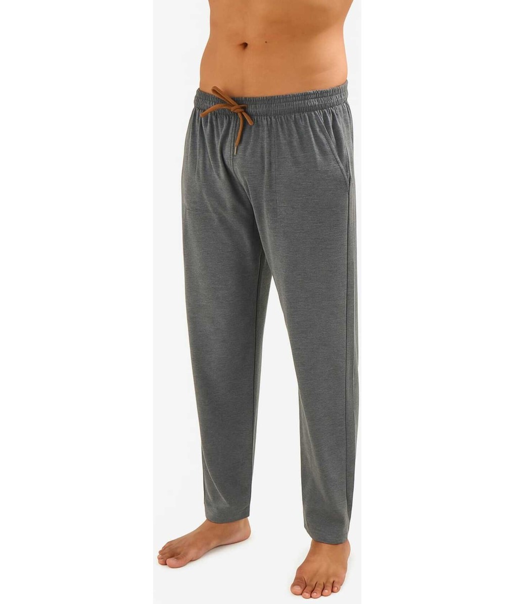 Düven Erkek Pamuklu Antrasit Ekose & Lacivert 2'li Tek Alt Pijama - Mevsimlik Pijama Altı görsel 6