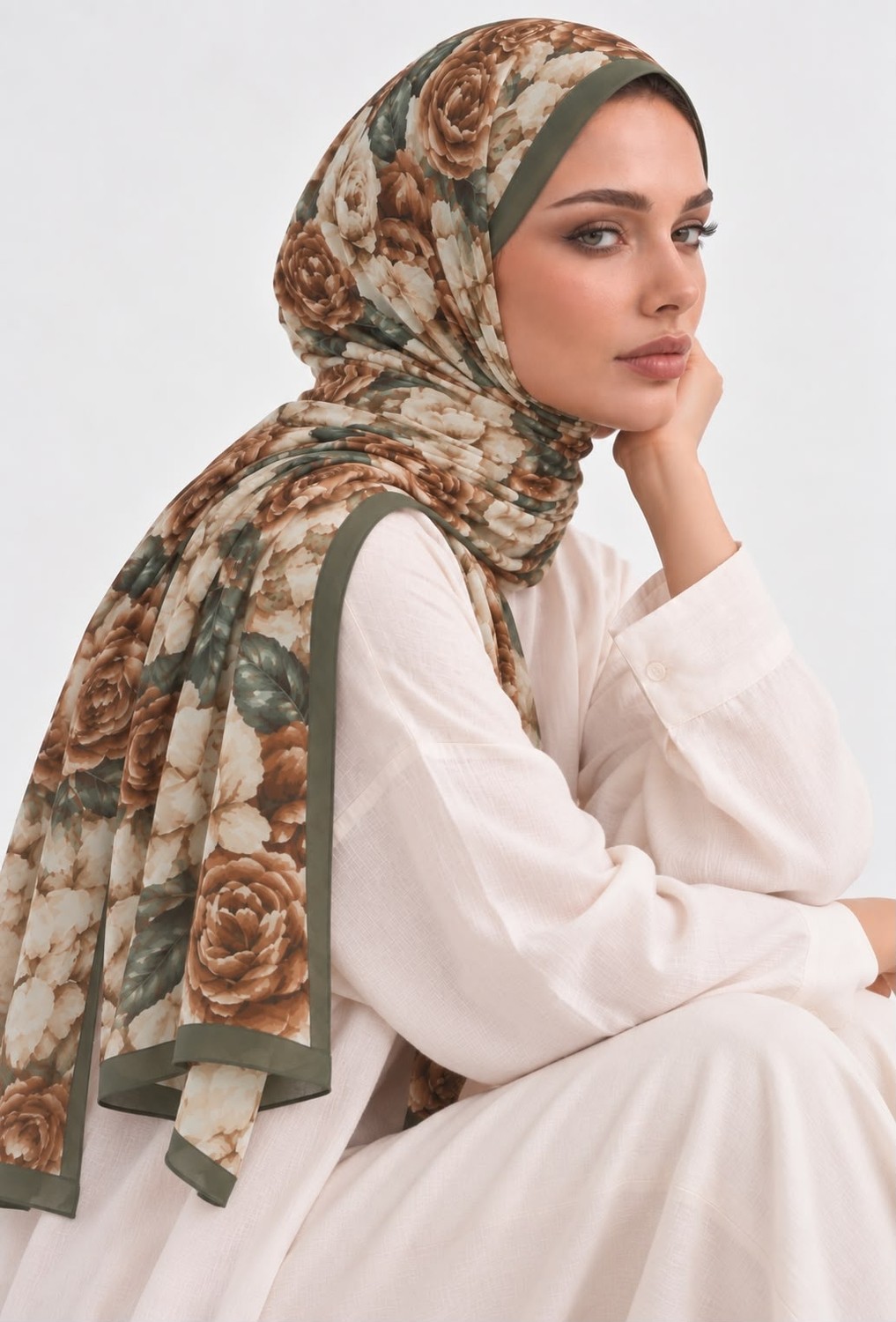 Revam Collection Gül Desen Pamuk Soft Şal