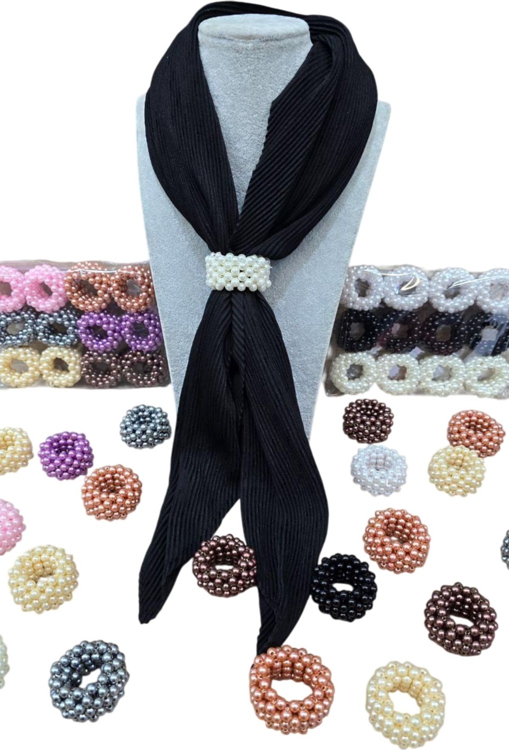Melodi Scarf Kadın Tesettür Eşarp Yüzüğü Mor