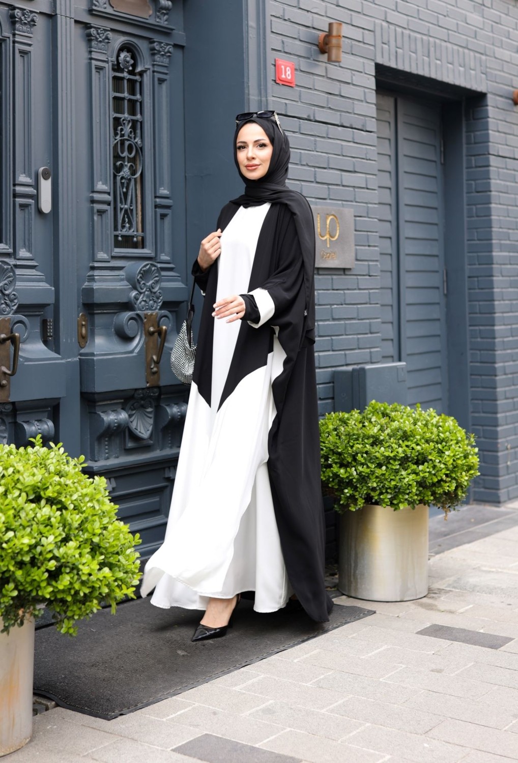 Kadeem Giyim Almila Medine Ipeği Elbise & Kimono Beyaz- 1003 görsel 2