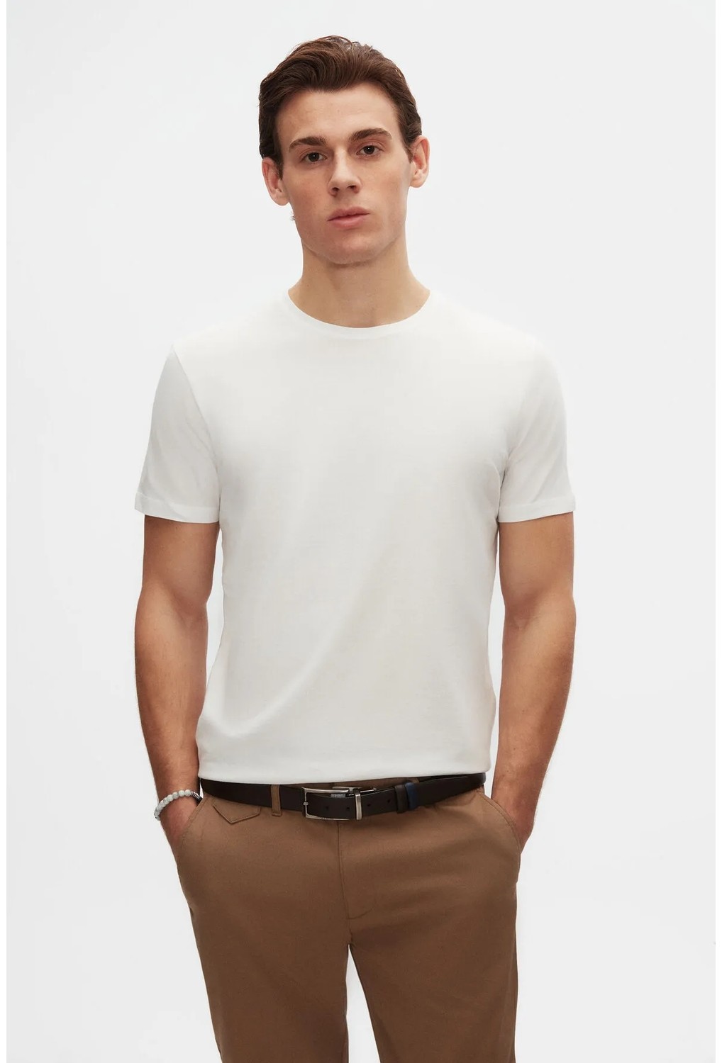 D'S Damat Slim Fit Lacivert Bisiklet Yaka %100 Pamuklu Nefes Alabilen T-shirt 4HC141996753M görsel 6