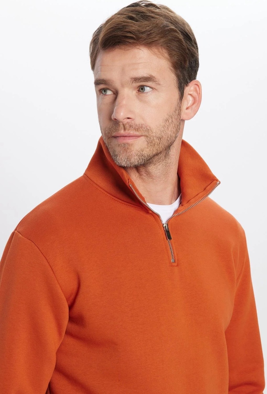 Tudors Unisex Relax Fit Rahat Kesim Pamuklu İçi Polarlı Yarım Fermuarlı Bordo Dik Yaka Sweatshirt