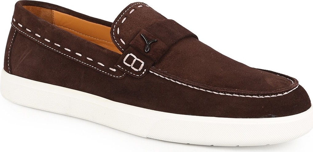 LBR H1128 Hakiki Süet Deri Metal Aksesuarlı Darbe Emici Esnek Taban Erkek Comfort Casual Sneaker Loafer