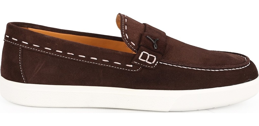 LBR H1128 Hakiki Süet Deri Metal Aksesuarlı Darbe Emici Esnek Taban Erkek Comfort Casual Sneaker Loafer görsel 2