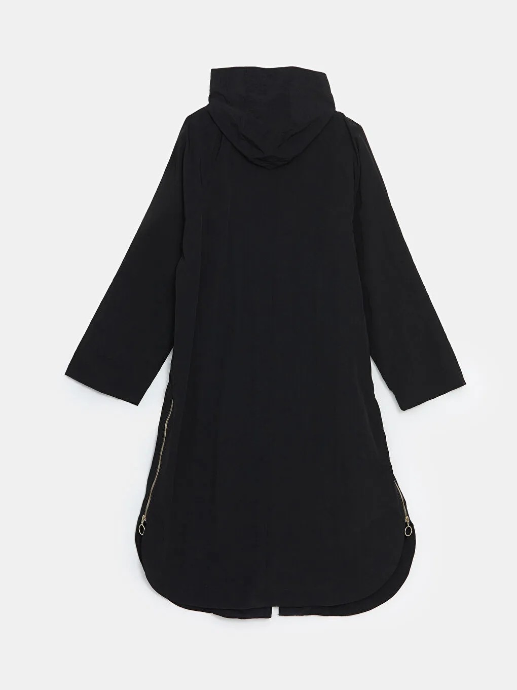LC Waikiki Lcwaıkıkı Classic Siyah Kapüşonlu Düz Oversize Kadın Tunik T T görsel 5