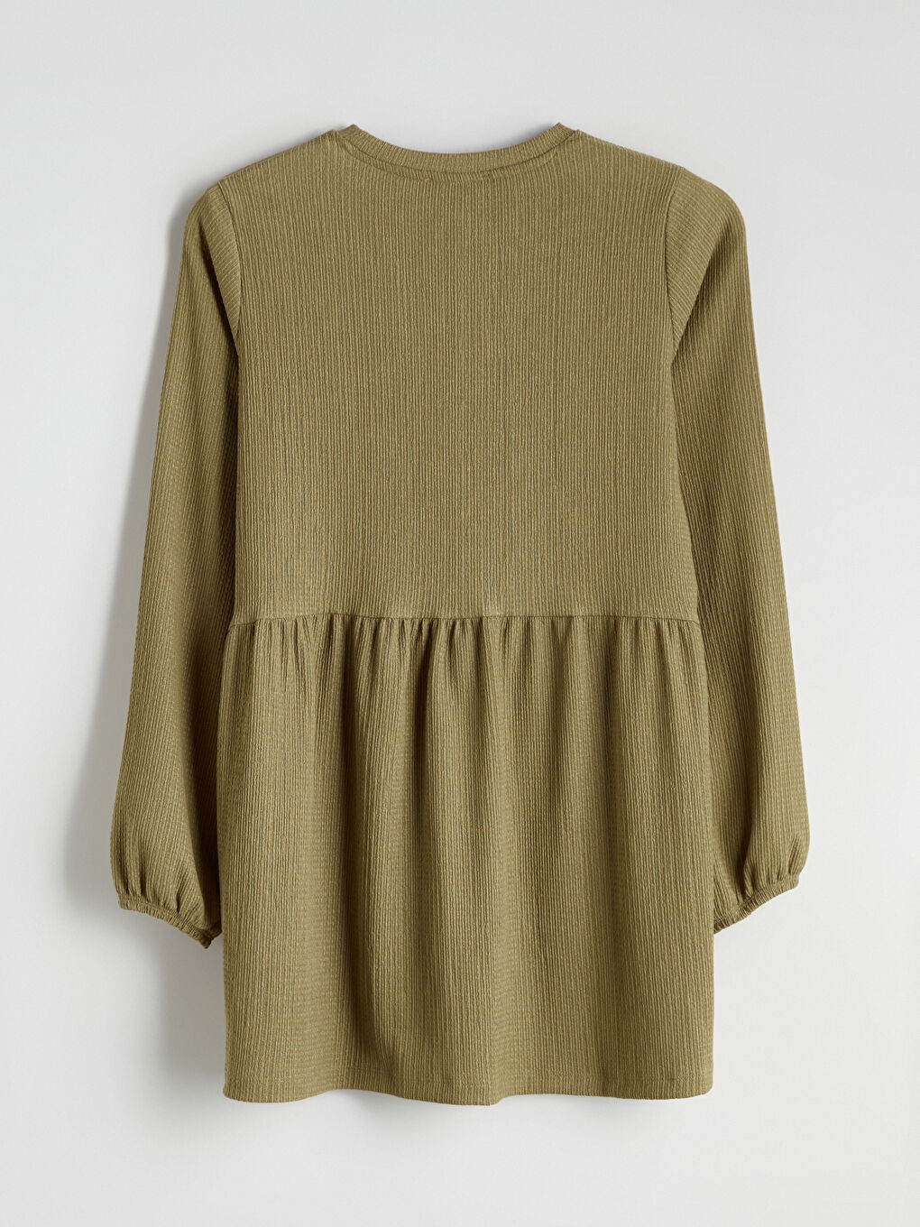 LC Waikiki Basic Haki Bisiklet Yaka Kadın Tunik görsel 6