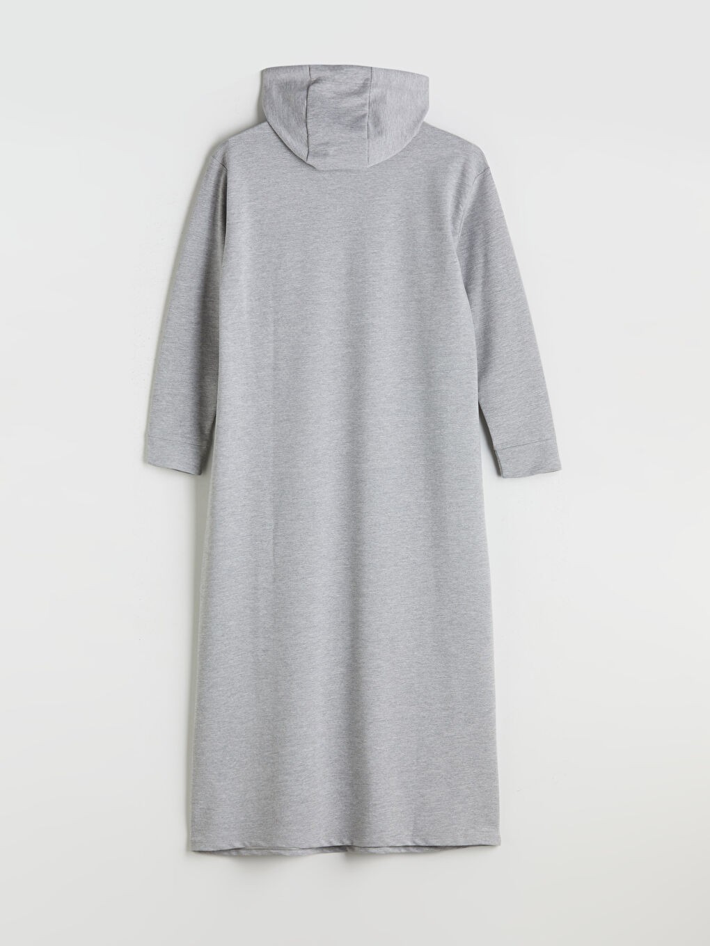 LC Waikiki Modest Gri Kapüşonlu Sweatshirt Elbise görsel 7