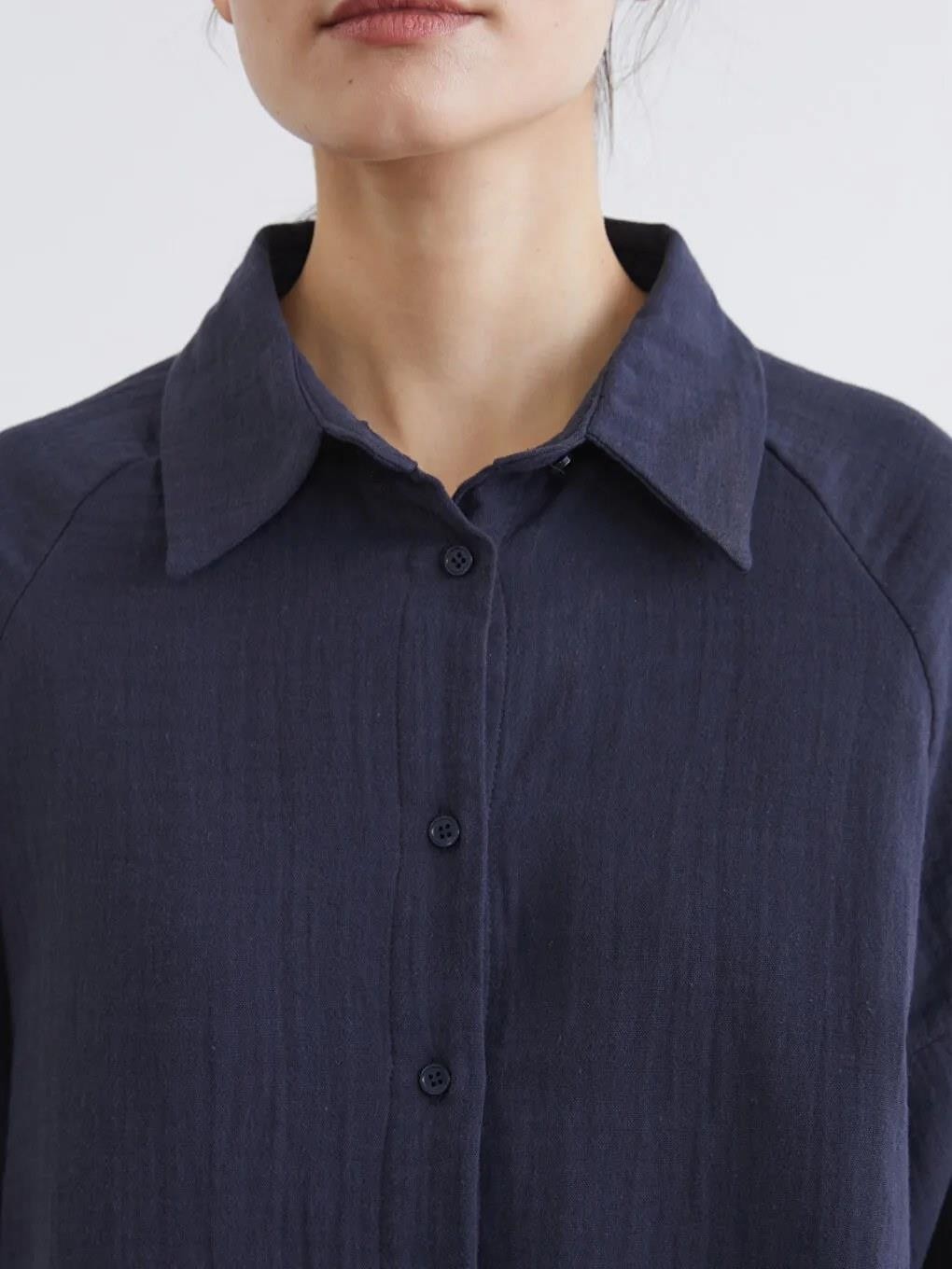 LC Waikiki Dokulu Oversize Müslin Kadın Gömlek Tunik (S6) görsel 3