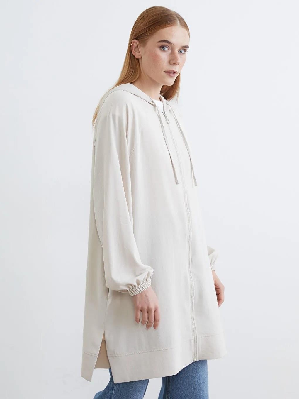 LC Waikiki Kapüşonlu Oversize Kadın Tunik (S6)