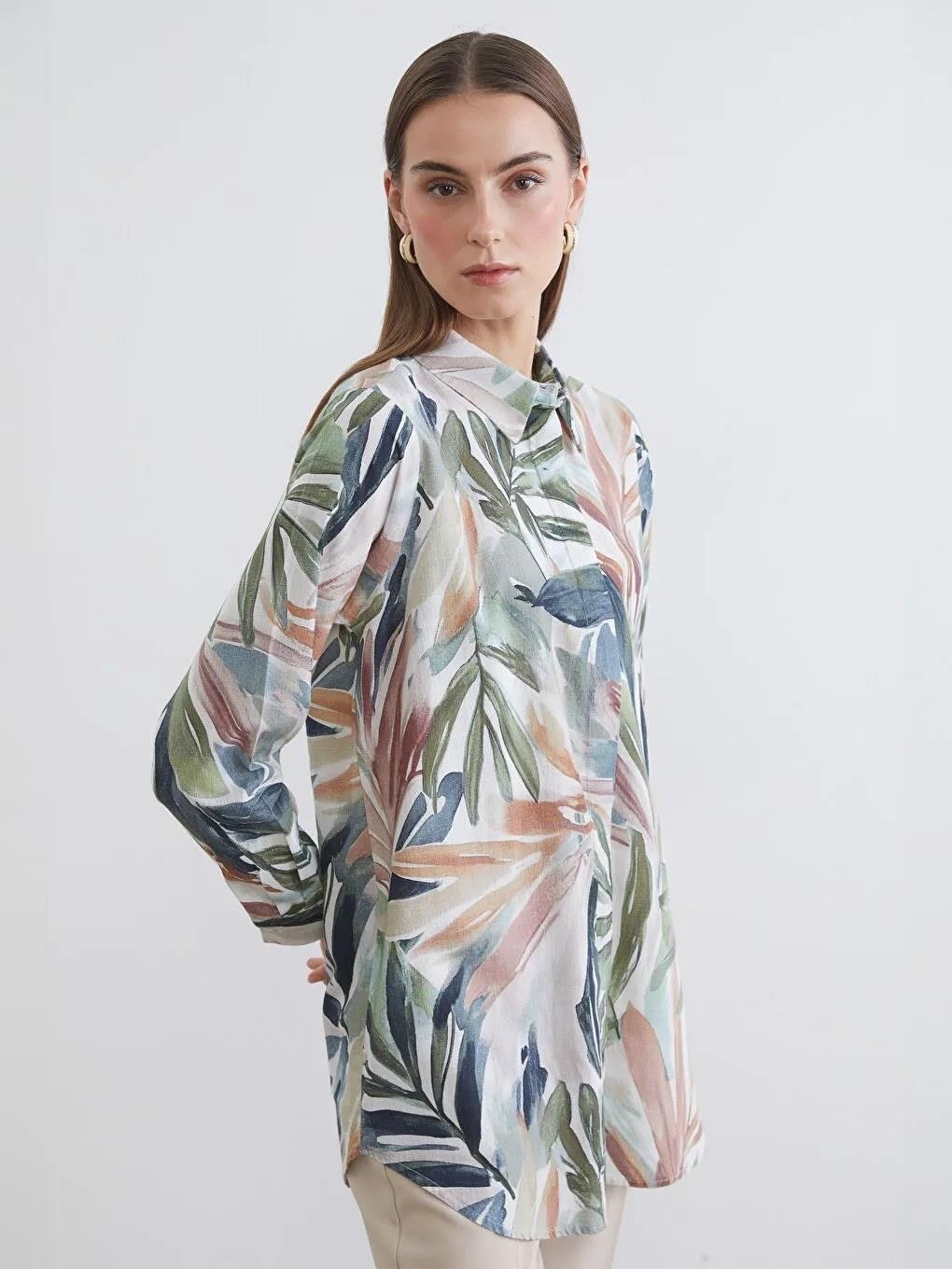LC Waikiki Karışık Desenli Kadın Gömlek Tunik (S6)