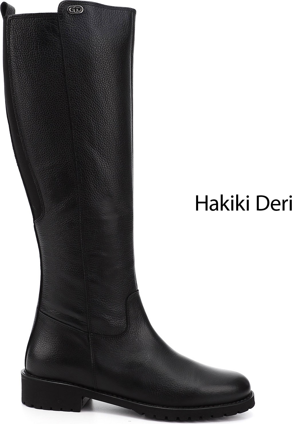 Gönderi(r) Kadın Siyah Floter Fermuarlı Kauçuk Taban Hakiki Deri Çizme