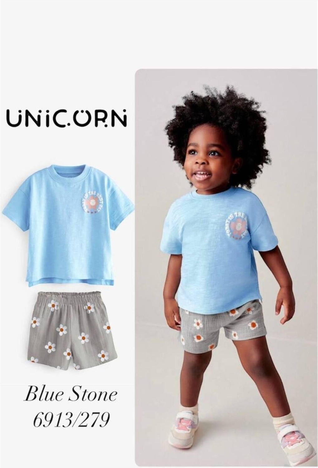 2kids2mom Laciel Paris Çiçek Baskılı T-Shirt ve Müslin Şort Alt Üst Takım görsel 7