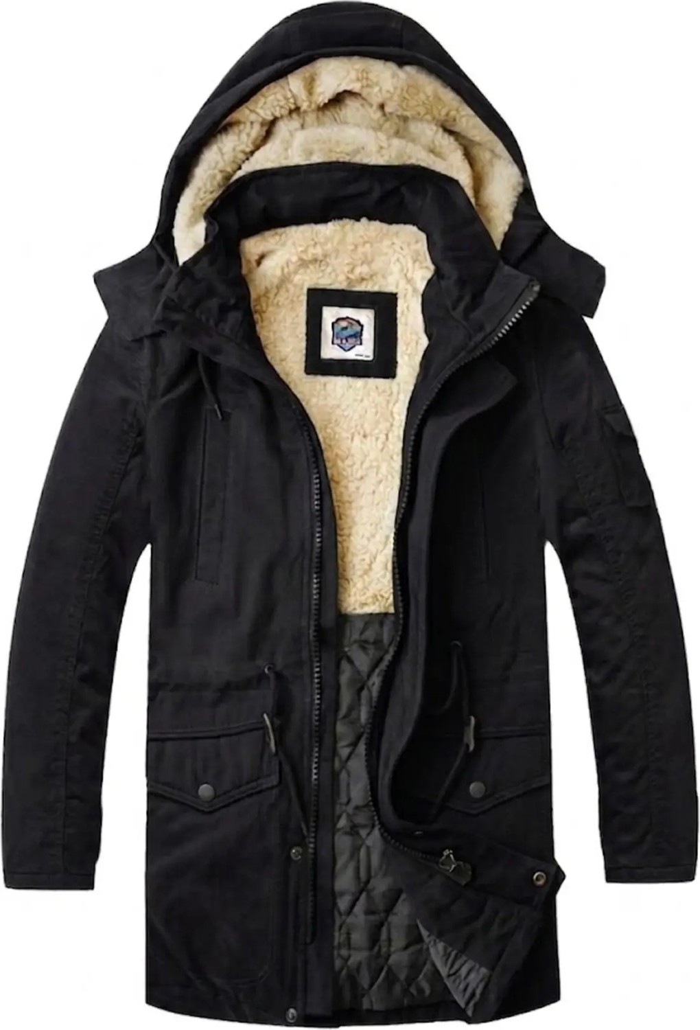 Alaska The Last Frontier Regular Fit Çıkarılabilir Kapüşonlu Su Geçirmez Oxford Kumaş Uzun Parka Kaban
