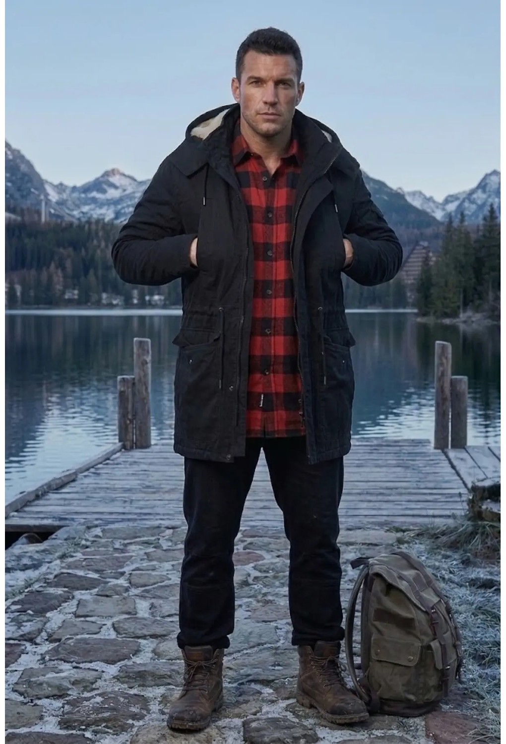 Alaska The Last Frontier Regular Fit Çıkarılabilir Kapüşonlu Su Geçirmez Oxford Kumaş Uzun Parka Kaban görsel 2