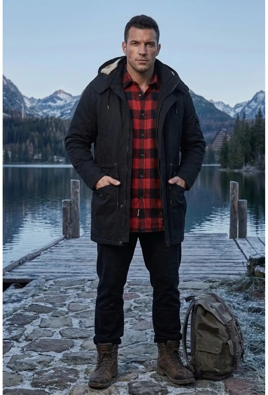 Alaska The Last Frontier Regular Fit Çıkarılabilir Kapüşonlu Su Geçirmez Oxford Kumaş Uzun Parka Kaban görsel 4