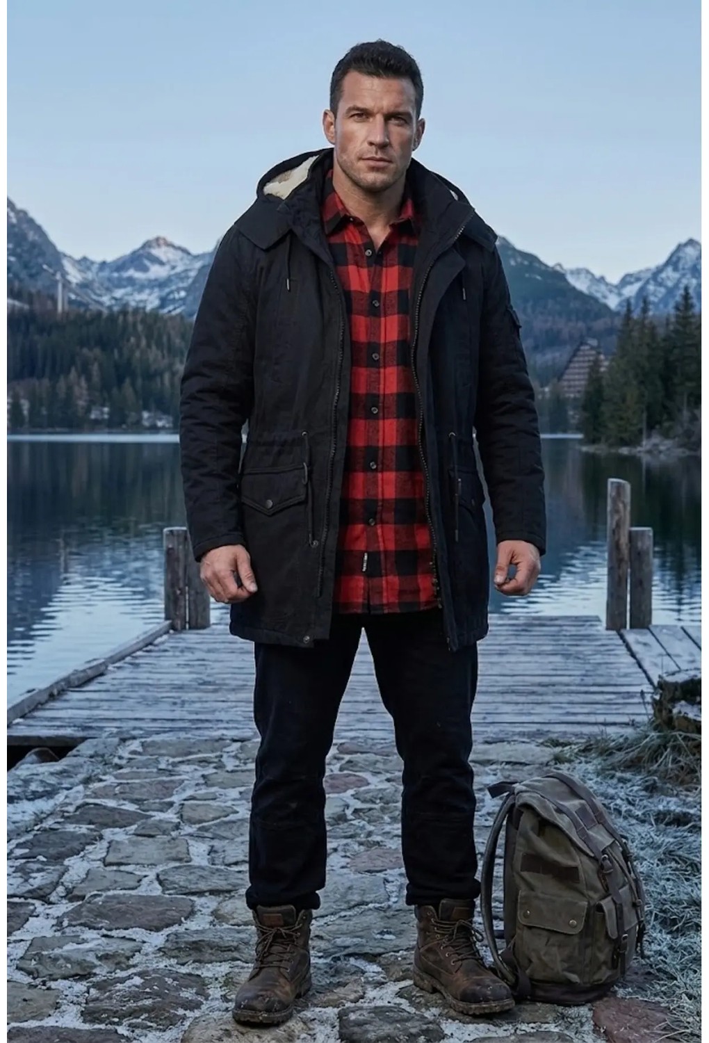 Alaska The Last Frontier Regular Fit Çıkarılabilir Kapüşonlu Su Geçirmez Oxford Kumaş Uzun Parka Kaban görsel 6