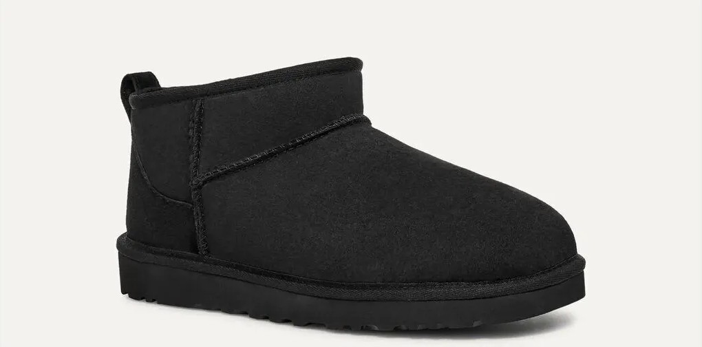UGG Süet Siyah Erkek Bot 1137391 Düz Tabanlı Su Geçirmez Kışlık Ayakkabı görsel 5