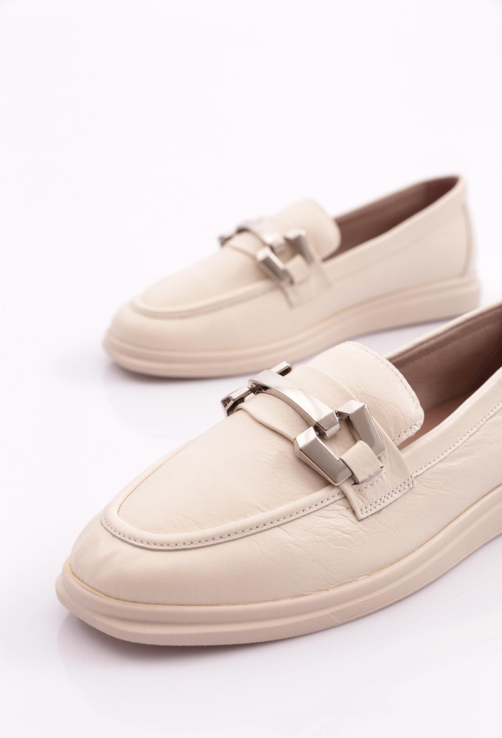 DGN 981Z Kadin Metal Tokali Loafer Ayakkabi görsel 4